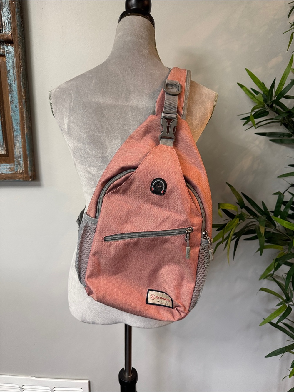 Men's Sling Bag in Dusty Rose - Single Strap Belt Bag